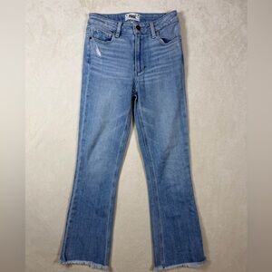 PAIGE Size 23 Colette Crop Flare Women's Light Blue Flare Leg Designer Jeans